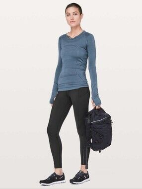 Lululemon Fast & Free 7/8 Tight II *Nulux 25" Black Womens Size 4